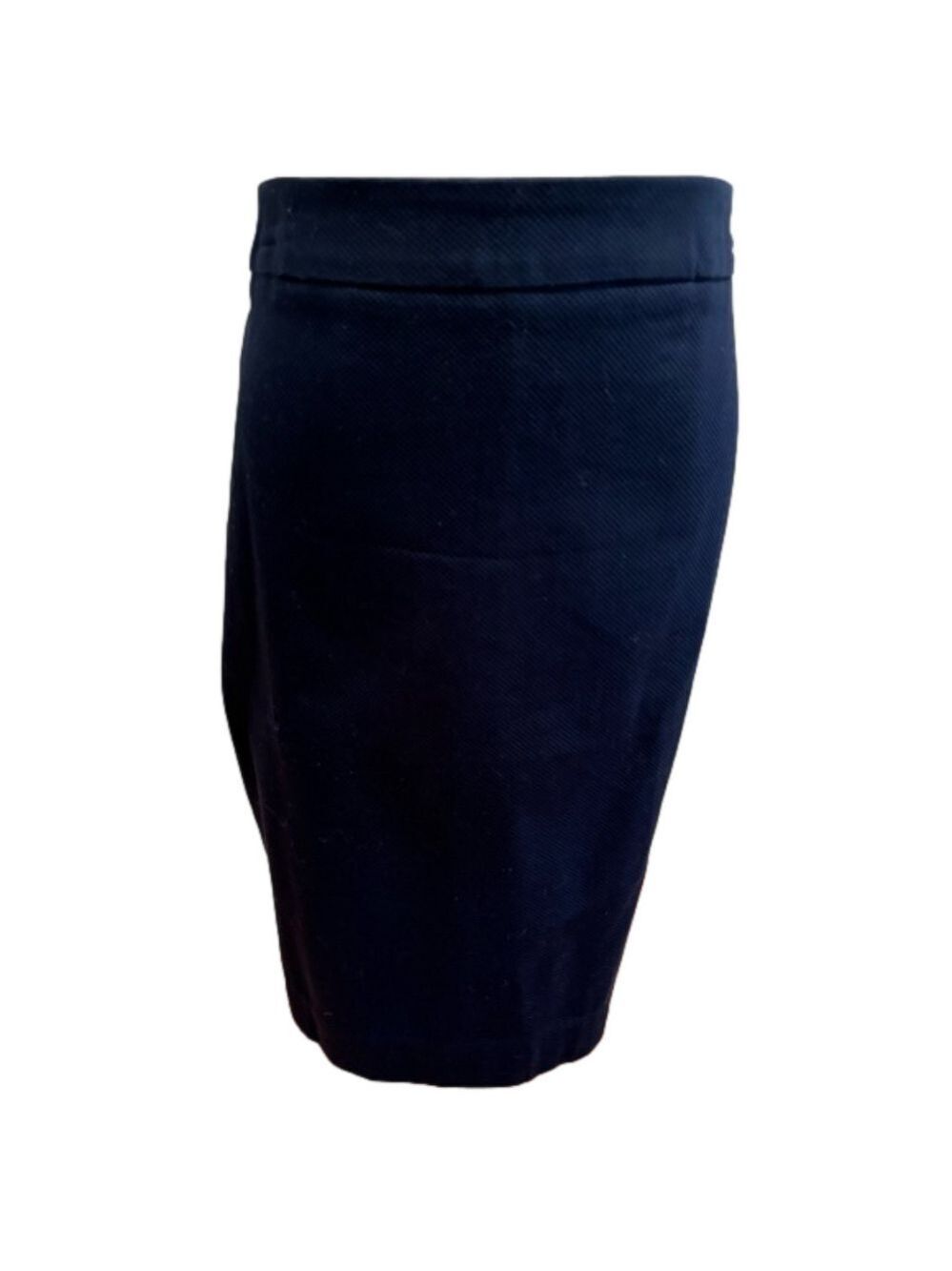 90s CAROLE LITTLE NAVY COTTON BLEND WAFFLE WEAVE CLASSIC TAILORED PENCIL SKIRT